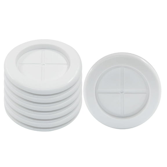 6pcs 1-11/16" ID 2" Drill Hole Rubber Grommets, Firewall Hole Plug Wire Protection, Double-Sided Round Hole Grommet Kit (White)