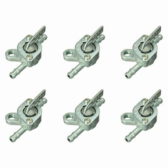 6pcs 1/4 Inch Inline Oil Gas Fuel Tank Tap Filter Petcock Switch PIT PRO Quad Dirt Bike,6 X Fuel Tap Switch,silver