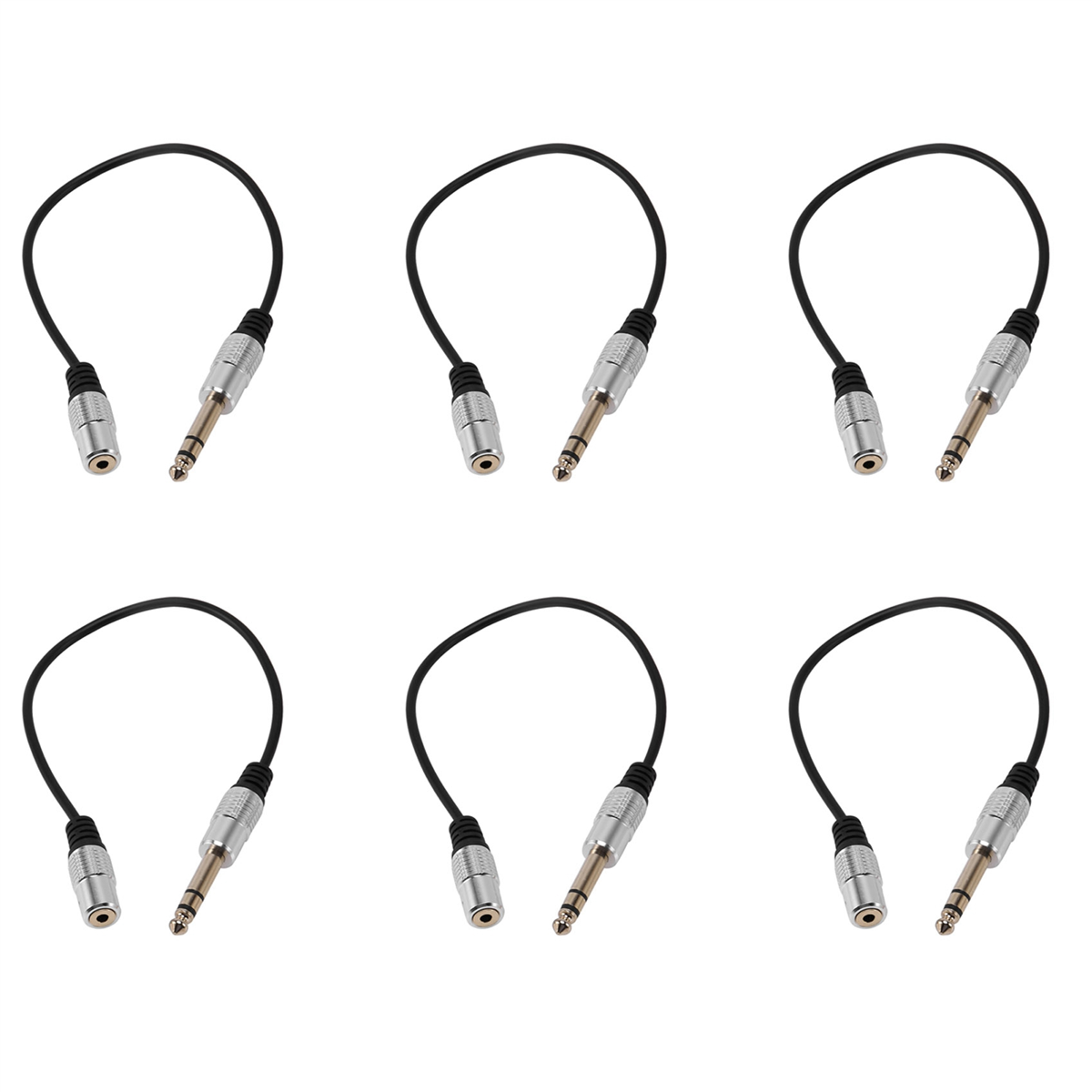 6pcs 1 4 inch to 3 5mm stereo adapter cable 6 35mm trs male to 3 5mm