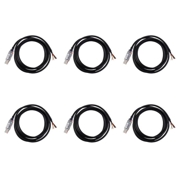 6pcs 1.8M Long Wire End,Usb-Rs485-We-1800-Bt Cable,Usb to Rs485 Serial for Equipment, Industrial Control