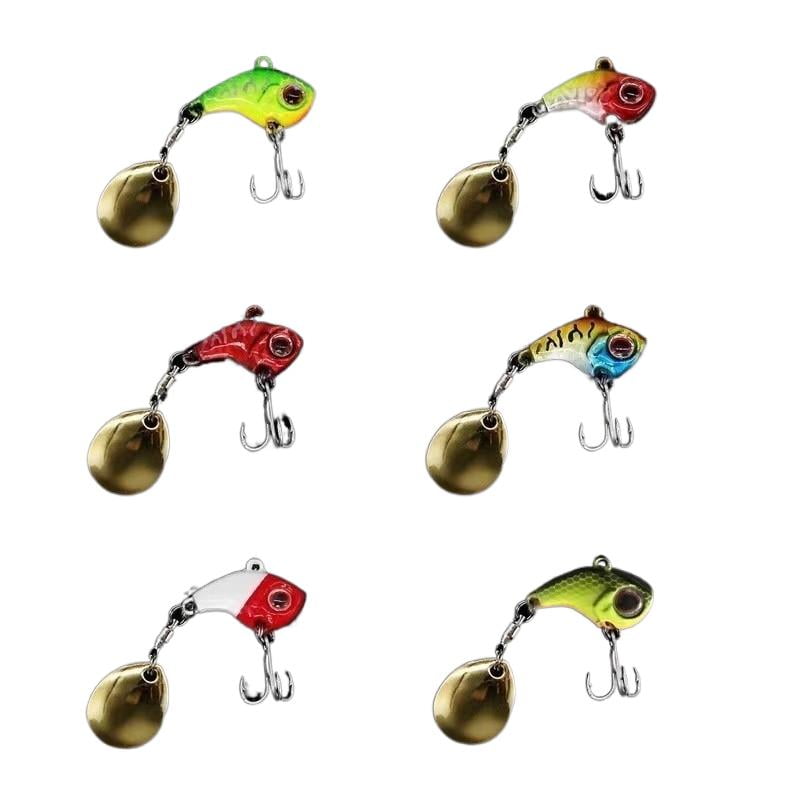 6pcs 1.9-3.3cm/5-20G  Metal Sea Sequins Fishing Freshwater Lures Rotating Bait