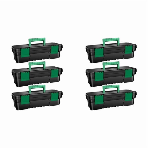 6pcs 10 Inch Tool Box Plastic Tool Storage Box with Handle for Carpentry and Electrician Repair Portable Tool