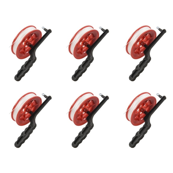 6pcs 100M Twisted String Line Red Wheel Kite Reel Winder