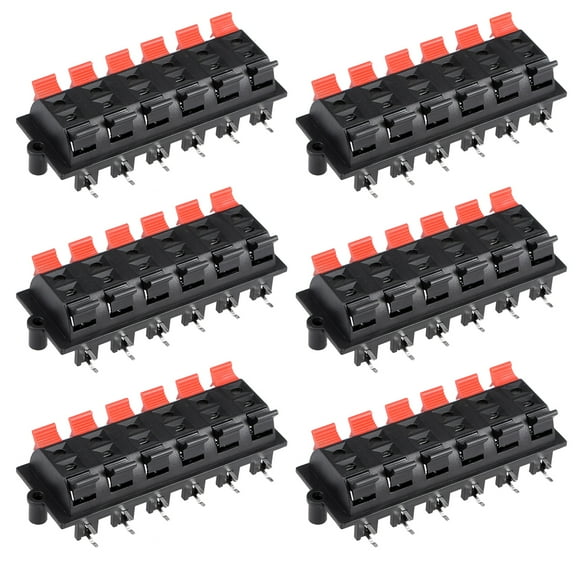 6pcs 12 Way Jack Socket Spring Push Release Connector Speaker Terminal Strip