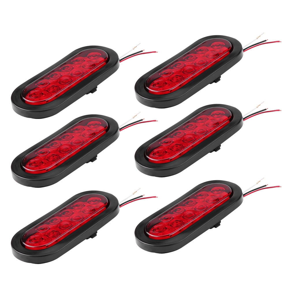 6pcs 12V 10LEDS Trailer Lights Lamps Stop/Turn/Tail Lighting for