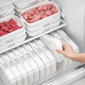 6pcs 12oz Food Grade Plastic Meal Prep Container Square Freezer Fridge Storage Box with Clip Lid for Meat Vegetables Leftovers Space Saving Dishwasher Safety