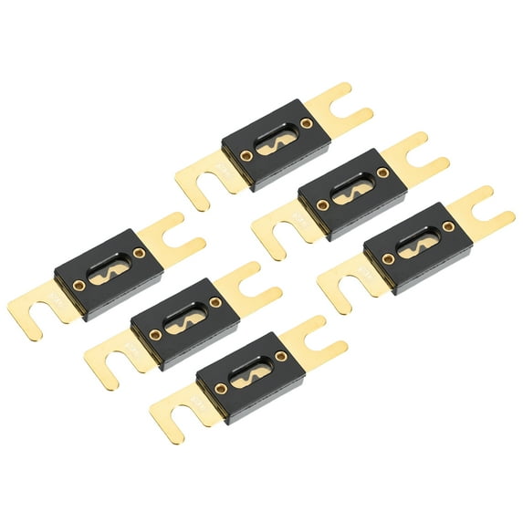 6pcs 130A Gold Tone Plated ANL Fuse Universal Fit for Inverter Car Vehicle Truck Audio