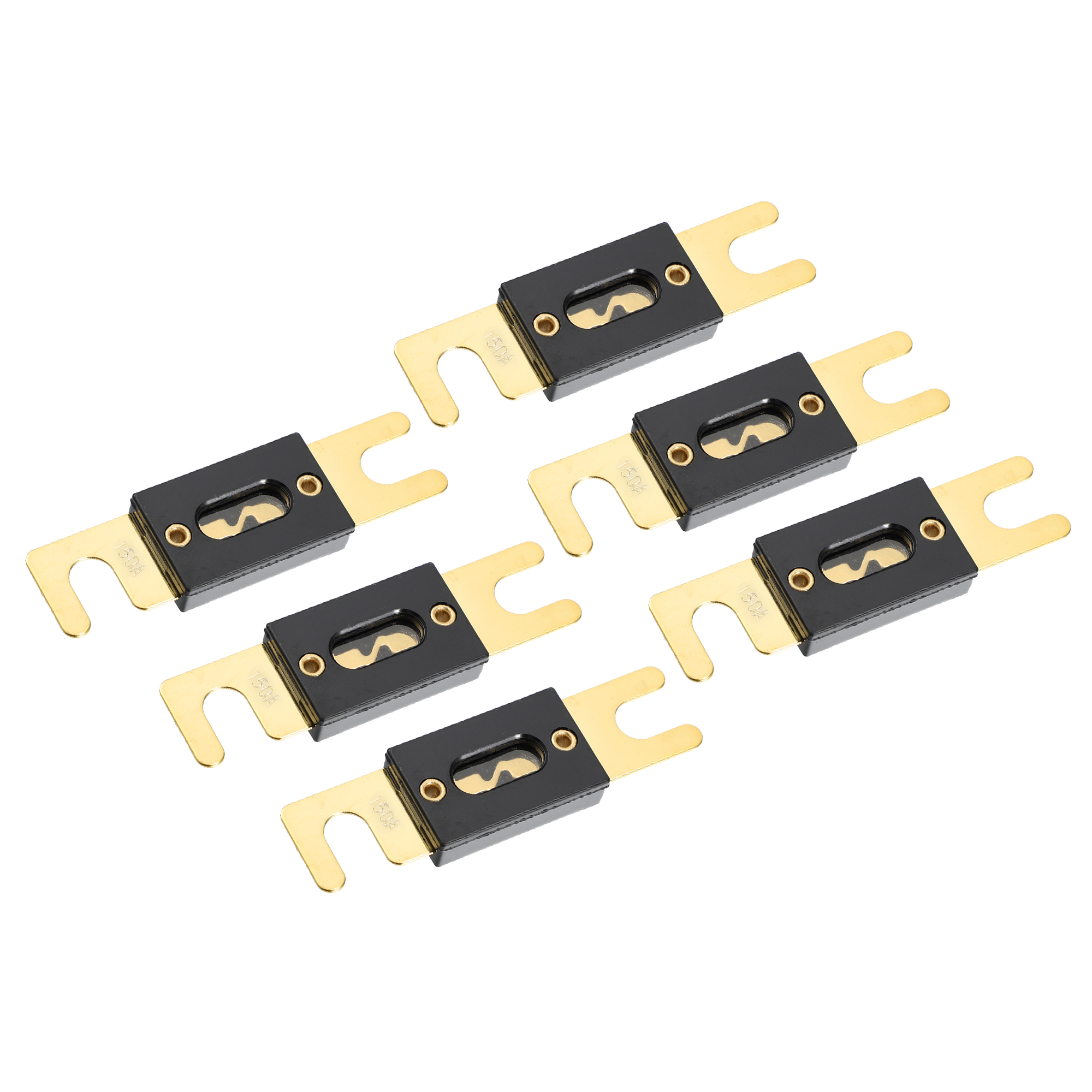 6pcs 150A Gold Tone Plated ANL Fuse Universal Fit for Inverter Car Vehicle Truck Audio