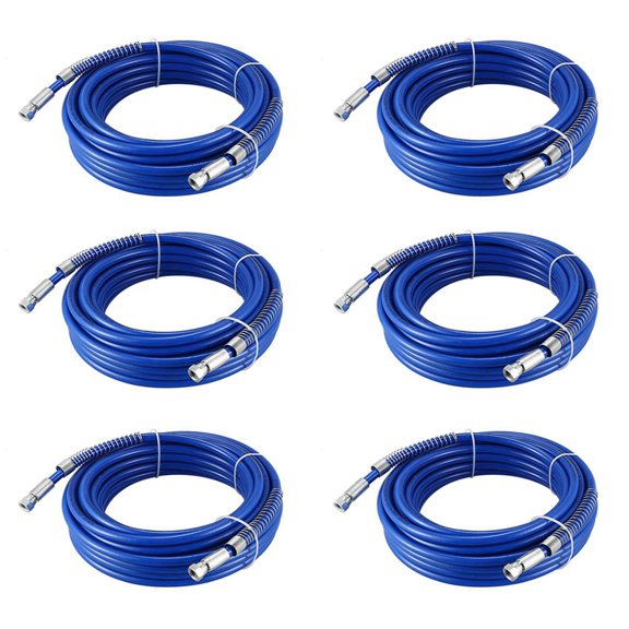 6pcs 15m  Hose Airless Paint Hose 1/4 Inch Airless Sprayer 3600 PSI High Pressure Fiber Pipe
