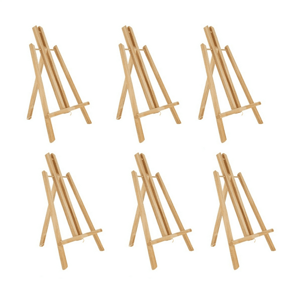 6pcs 16 Inch Wood Easels,Easel Stand for Painting Canvases,Tabletop Display Easel,Painting Easel, Kids Student Easels
