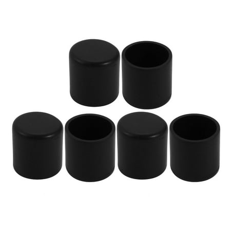 6pcs 19mm Inner Dia Pipe Tube Insert Chair Leg Cap Black Tubing Plug