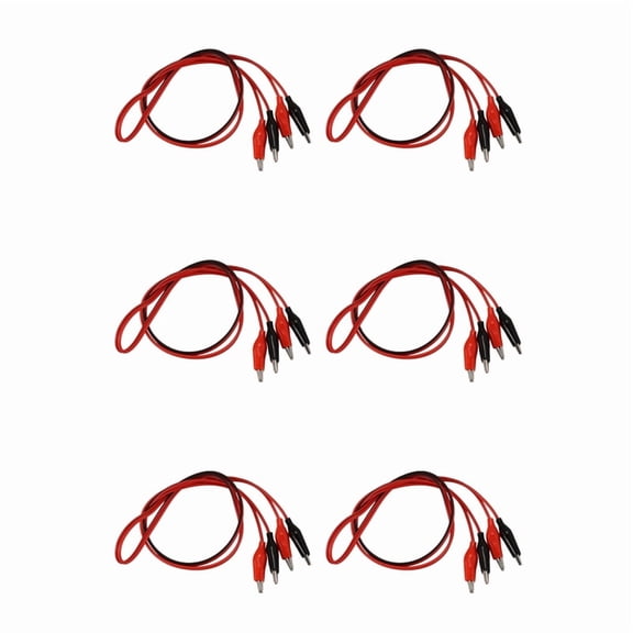 6pcs 1M Double-End Alligator Clips Test Lead Jumper Wire