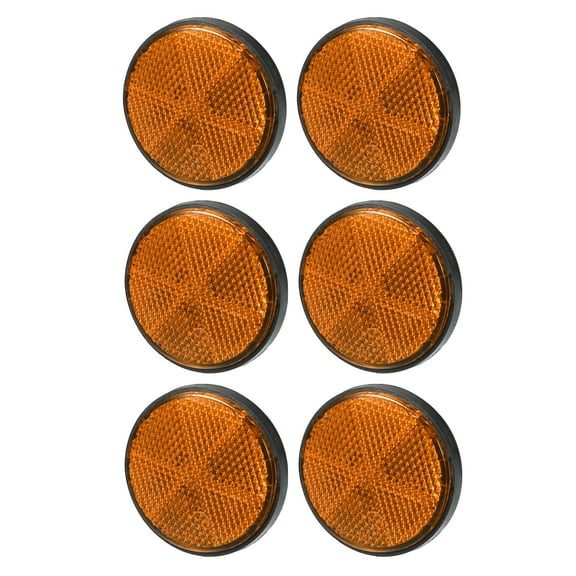 6pcs 2.20"x0.31" Universal Reflector Round Motorcycle Bike Safety Increase Visibility and Safety Orange