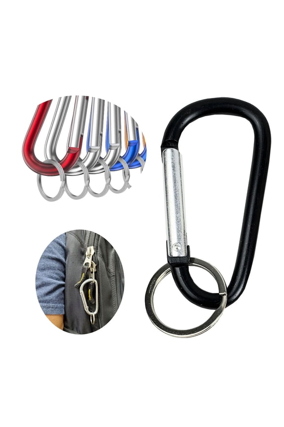 6pcs 2.8" Aluminum Carabiners D-Ring Key Chain Snap Clip Hook