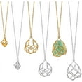 thumbnail image 1 of 6pcs 2 Colors 3 Sizes Stainless Steel Adjustable Crystal Necklace Holder Empty Stone Holder Nets Necklace Pendant with Brass Empty Crystal Cage for DIY Jewelry Making, 1 of 6