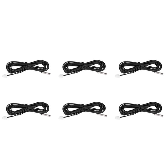 6pcs 2 M Thermistor Temperature Sensor Waterproof Probe Wire 10 K 1% 3950 Black,6 x 10 K 1% 3950 Temperature Sensor,Black