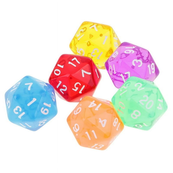 6pcs 20 Sided Dice D20 Polyhedral Dice for and Dragons Game Role Playing Game