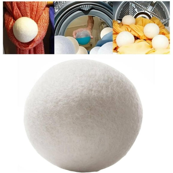 6pcs 2025 Upgraded New Zealand Laundry Wool Dryer Balls, Premium Reusable Natural Fabric Softener, Each Ball 6cm, Reduces Clothing Wrinkles and Saves Drying Time, Handmade Drying Balls