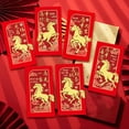 thumbnail image 1 of 6pcs 2026 Year of the Horse Red Envelopes - Lucky Money Bags with Auspicious Horse Designs, Festive Lunar Year Envelopes for Adults, Family Gift-Giving, Thickened Premium Paper, 6.6*3.5in, B, 1 of 5