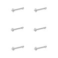 thumbnail image 1 of 6pcs 22g 1.5mm Nose Bones for Women Round Clear CZ Nose Studs Silver Nostril Piercing Jewelry 22 Gauge Nose Jewelry Surgical Steel Straight Nose Stud, 1 of 1