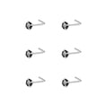 thumbnail image 1 of 6pcs 22g 2.5mm Nose Rings Studs for Women Black CZ Nose Studs Silver 6.5mm Length L Shaped Nostril Piercing Jewelry 22 Gauge Nose Jewelry Surgical Steel L Bend Nose Stud, 1 of 4