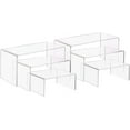 thumbnail image 1 of 6pcs 3 Sizes Acrylic Display Risers Stand U-Shape Jewelry Display Holder 3 Steps Clear Riser Shelf Showcase for Jewelry Display Store Fixture Table Decorations (4.9/6.2/7.8") Clear, 1 of 8