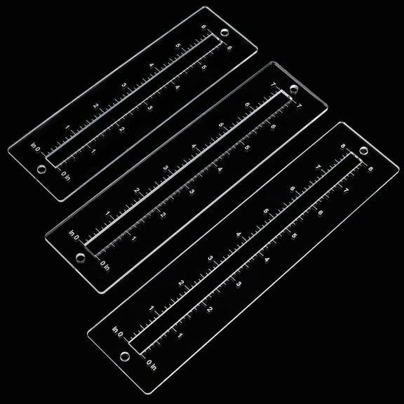 6pcs 3 Sizes Zipper Making Templates Clear Zipper Template Patchwork Ruler Sewing Tools Acrylic Zip Pocket Template Set for Bag Zip Pocket Beginners DIY Crafts Sewing Accessory