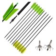 6pcs 30 inch Archery FluFlu Arrows Spine 400 Carbon Arrows with