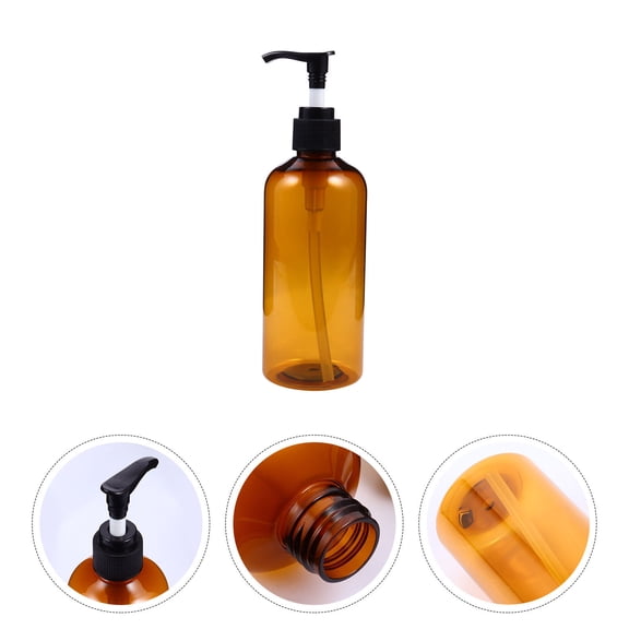 Moluckfu 6Pcs Push Type Makeup Bottles Brown Plastic for Shampoo and Facial Cleanser