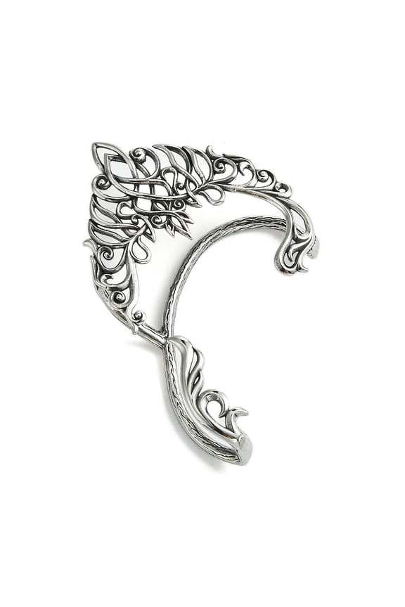 6pcs 316 Surgical Stainless Steel Cuff Earrings Fairy Ears Right Silver 65x50mm