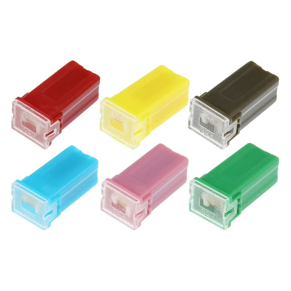 6pcs 32V 20 30 40 50 60 70 Amps Mini Block Fuse Car Box Shaped Fuse for Trucks Pickup Cars Durable