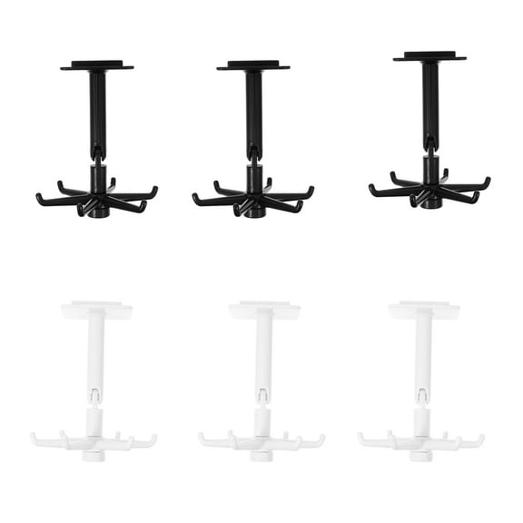 FUEENIRVA 6pcs Kitchen Hooks ABS Rotatable Design Utility Racks Hooks for Home Organization