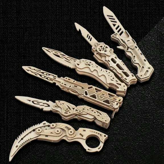 6pcs 3D Wooden Zigsaw Puzzle Set for Adults - 3D Wooden Puzzle Set, Assemble Model Puzzle Kit, Cool Gift for Men