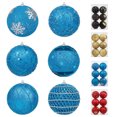 6 Pcs 4 inch Large Blue Christmas Ball Ornaments, Christmas Tree