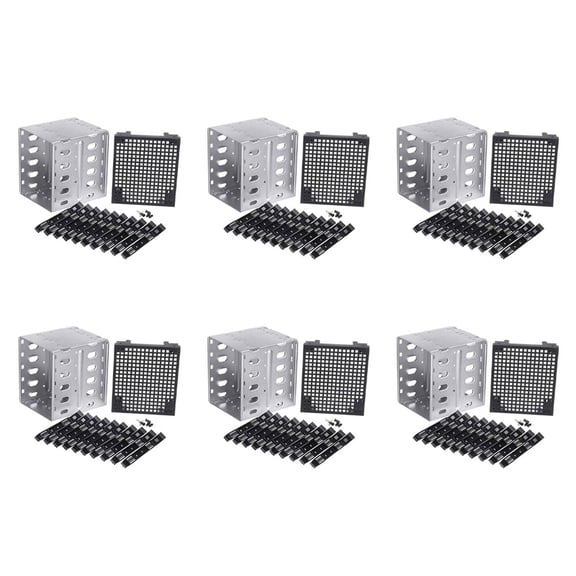 6pcs 5.25 Inch to 5 X 3.5 Inch HDD Cage Rack Hard Drive Disk Enclosure Disk Tray Adapter