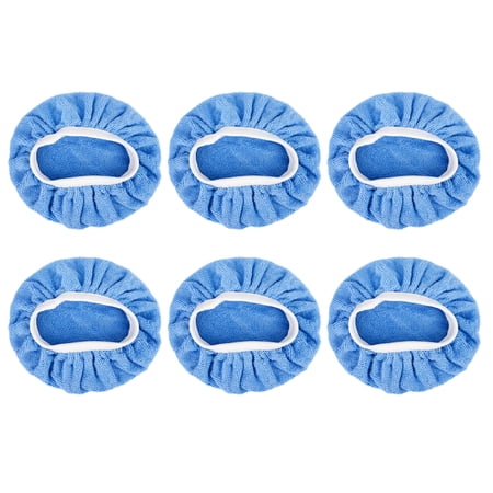 6pcs 5-6" Microfiber Car Polishing Waxing Bonnet Buffing Pads Cover Blue