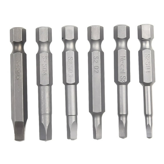 6pcs 50mm Square Head Screwdriver Bit Set for Electric Screwdrivers and Drills