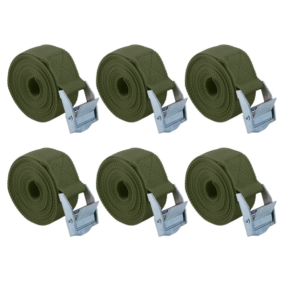 6pcs 6.5ft Cargo Tie Down Straps Lashing Straps Luggage Strap Adjustable with Cam Lock Buckle for Car Truck Army Green