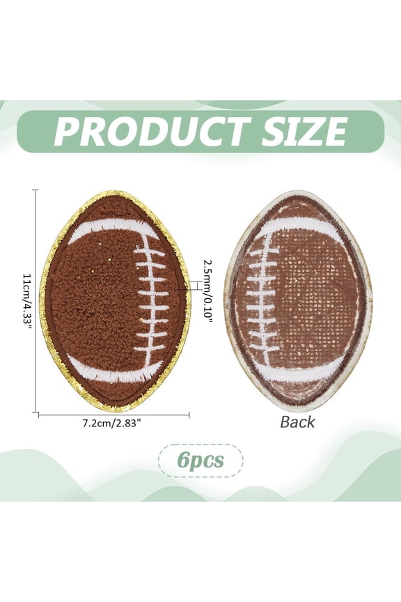6pcs 6pcs Football Embroidered Iron on Patches Rugby Self-Adhesive Cloth Patches Embroidered Applique Decoration Sewing Patches Repair Patch for T-Shirts Jackets Hats Jeans Caps Backpacks