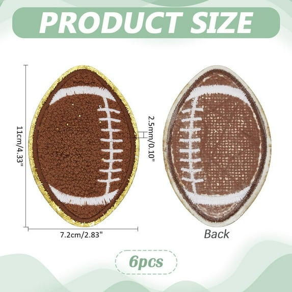 6pcs 6pcs Football Embroidered Iron on Patches Rugby Self-Adhesive Cloth Patches Embroidered Applique Decoration Sewing Patches Repair Patch for T-Shirts Jackets Hats Jeans Caps Backpacks