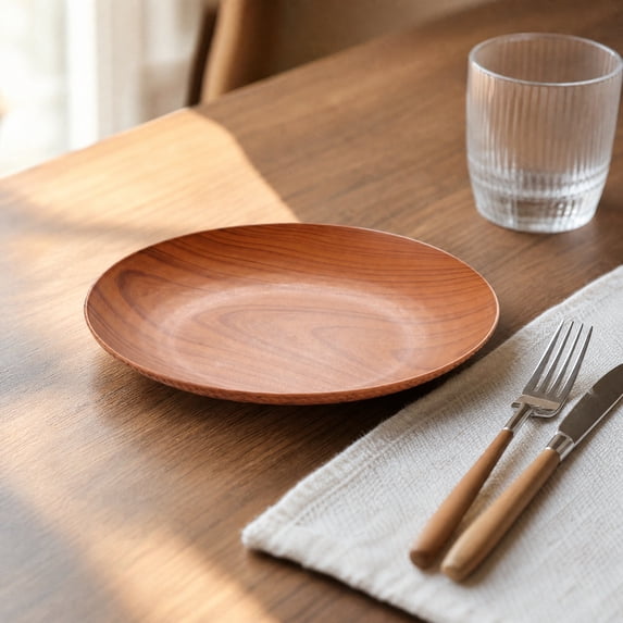 6pcs 7.9 inch Unbreakable Dinner Plates,Reusable Plastic Plates,Dishwasher & Microwave Safe,Lightweight Dinnerware Plat Set for Kitchen,Camping(Brown)