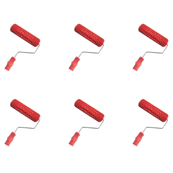 6pcs 7 Inch Embossed Crocodile Skin Painting Roller with Handle for Wall Decoration