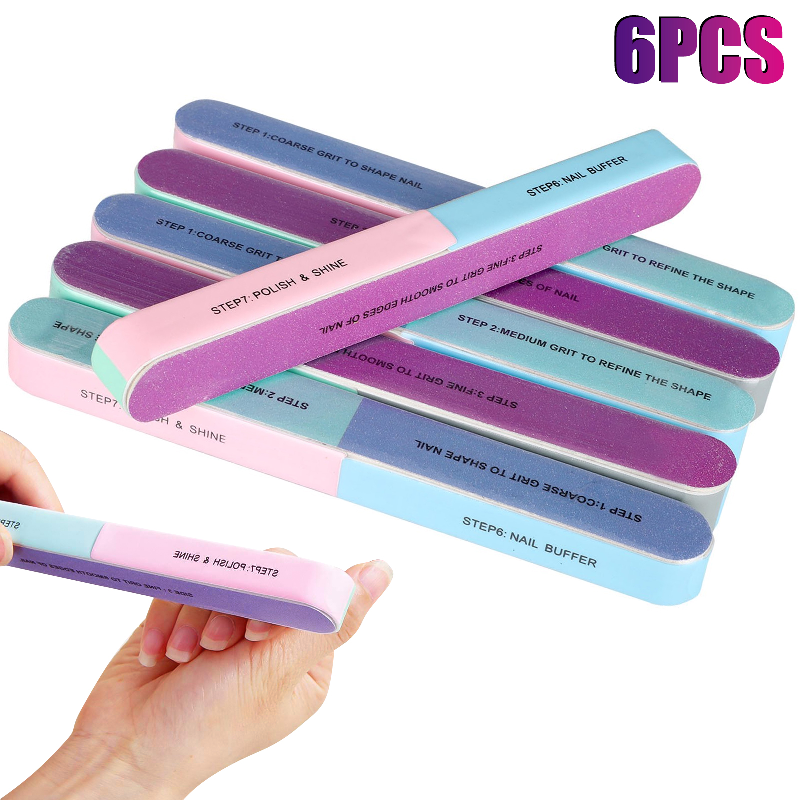 SPRING PARK 2PCS Nail File and Buffer Block Nail Buffering Files