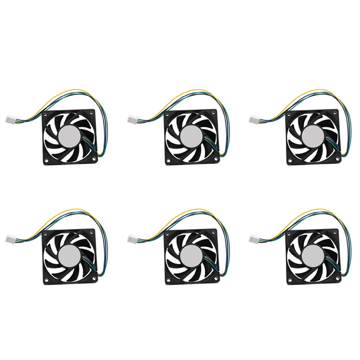 6pcs 70X70X15mm 12V 4 Pins PWM PC Computer Case CPU Cooler Cooling Fan ...