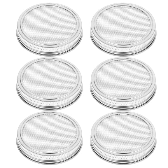 Tineasur 6-Pack Sprouting Jar Lids with Feature, Ideal for Growing Seeds, Beans, and Microgreens at Home