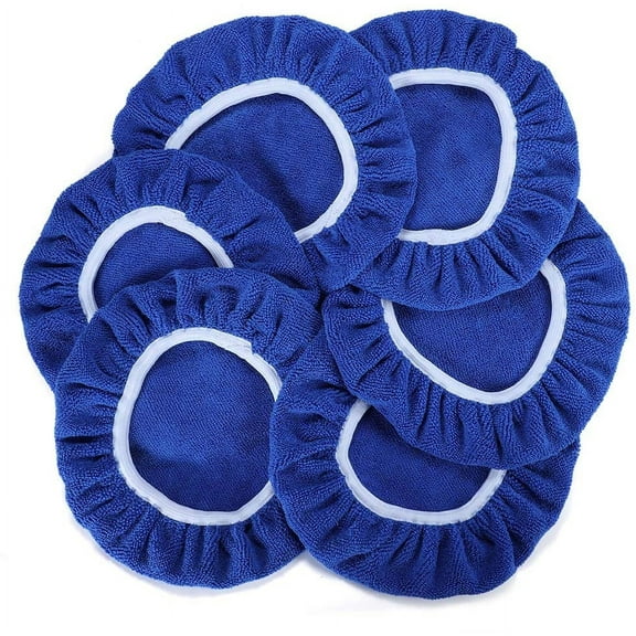6pcs 9-10 Inch Dark Blue Car Polisher Bonnets Polishing Pad Buffer Waxing Wash Wool