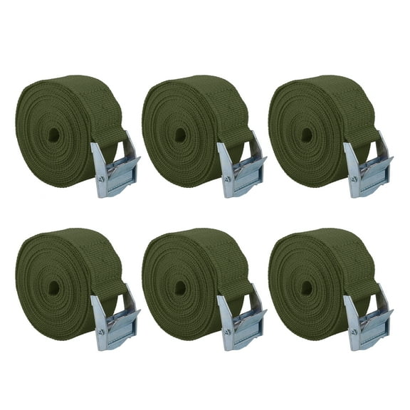 6pcs 9.8ft Cargo Tie Down Straps Lashing Straps Luggage Strap Adjustable with Cam Lock Buckle for Car Truck Army Green