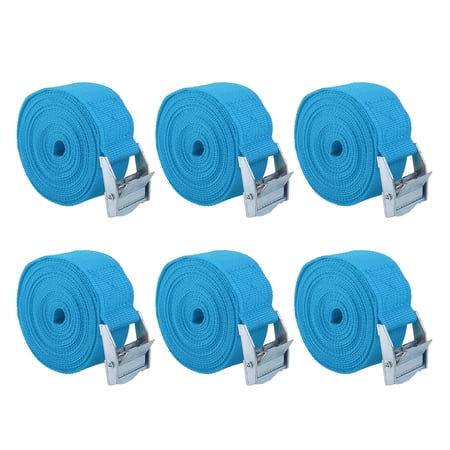 6pcs 9.8ft Cargo Tie Down Straps Lashing Straps Travel Luggage Strap Adjustable with Cam Lock Buckle for Car Truck Blue