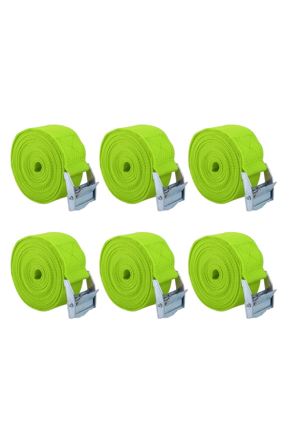 6pcs 9.8ft Cargo Tie Down Straps Lashing Straps Travel Luggage Strap Adjustable with Cam Lock Buckle for Car Truck Green