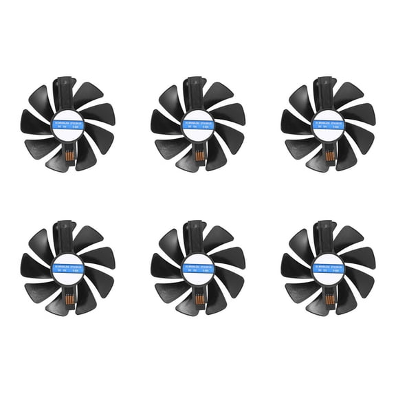 6pcs 95mm CF1015H12D DC12V Video Card Cooler Cooling Fan Replace for Sapphire NITRO RX480 8G RX 470 4G GDDR5 RX570,6 x 4Pin GPU Cooling Fan,black